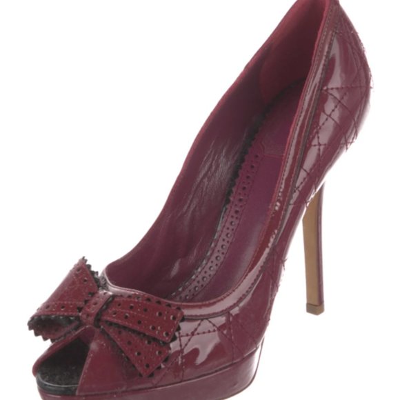 CHRISTIAN DIOR Cannage Pattern Patent Leather Pumps sz IT39 - Picture 3 of 5